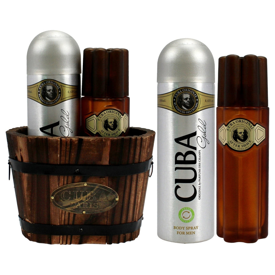 Cuba Cuba Gold by Cuba for Men - 2 Pc Gift Set 3.4oz After Shave 6.7oz Body Spray Image 1