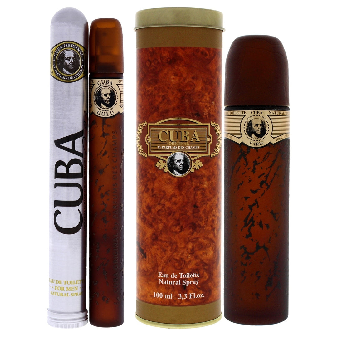 Cuba Cuba Gold Kit by Cuba for Men - 2 Pc Kit 3.3 oz EDT Spray 1.17 oz EDT Spray Image 1