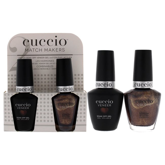 Cuccio Match Makers Set - Brownie Points by Cuccio for Women - 2 Pc 0.44oz Veneer Soak Of Gel Nail Polish 0.43oz Colour Image 1