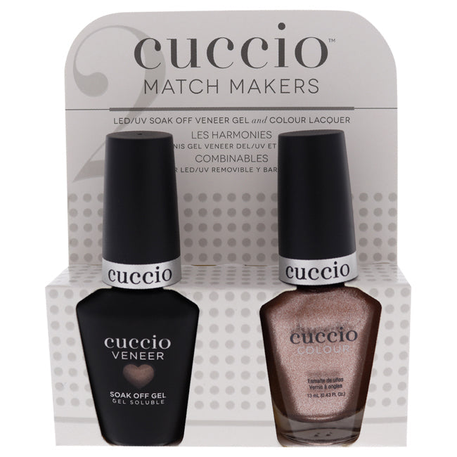 Cuccio Match Makers Set - Rose Gold Slipper by Cuccio for Women - 2 Pc 0.44oz Veneer Soak Of Gel Nail Polish 0.43oz Image 1