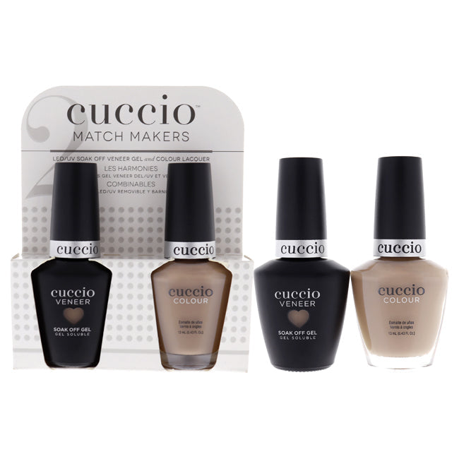 Cuccio Match Makers Set - See You Latte by Cuccio for Women - 2 Pc 0.44oz Veneer Soak Of Gel Nail Polish 0.43oz Colour Image 1