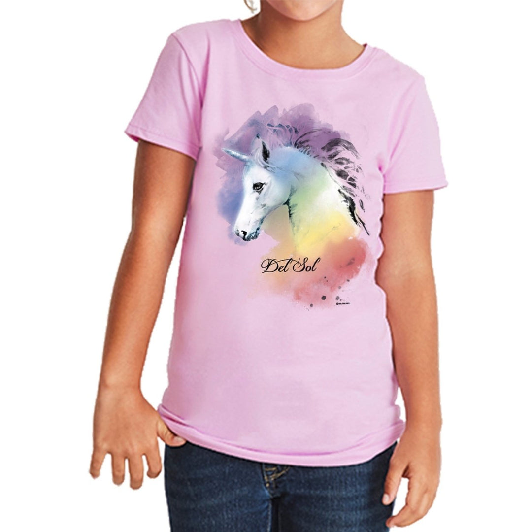 DelSol Girls Crew Tee - Unicorn - Lilac by DelSol for Women - 1 Pc T-Shirt (YM) Image 1