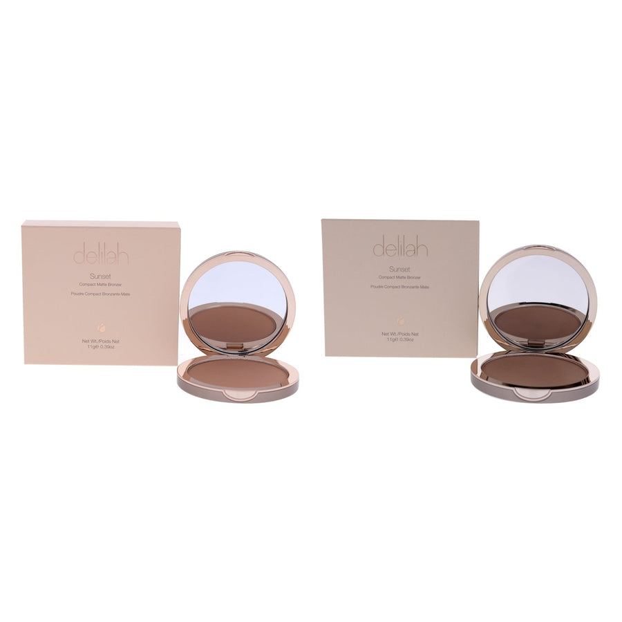 Delilah Sunset Compact Matte Bronzer Kit by Delilah for Women - 2 Pc Kit 0.39oz Bronzer - Light Medium Medium Dark Image 1