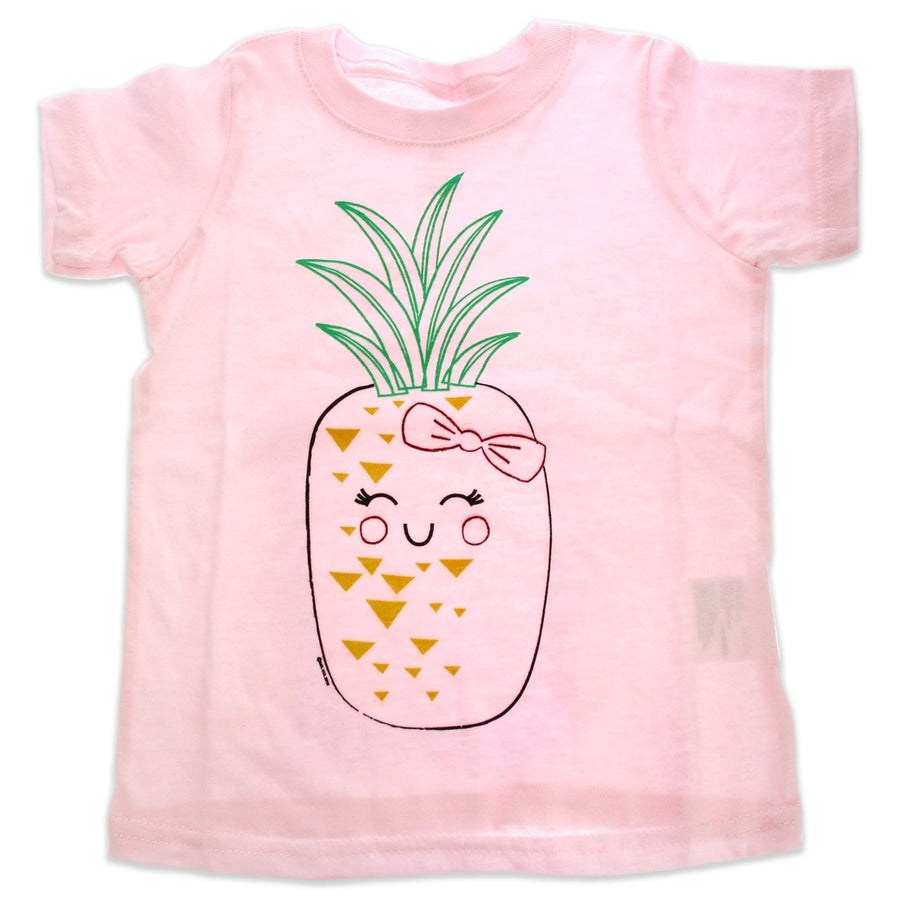 DelSol Girls Crew Tee - Blushing Pineapples - Balerina by DelSol for Kids - 1 Pc T-Shirt (2T) Image 1