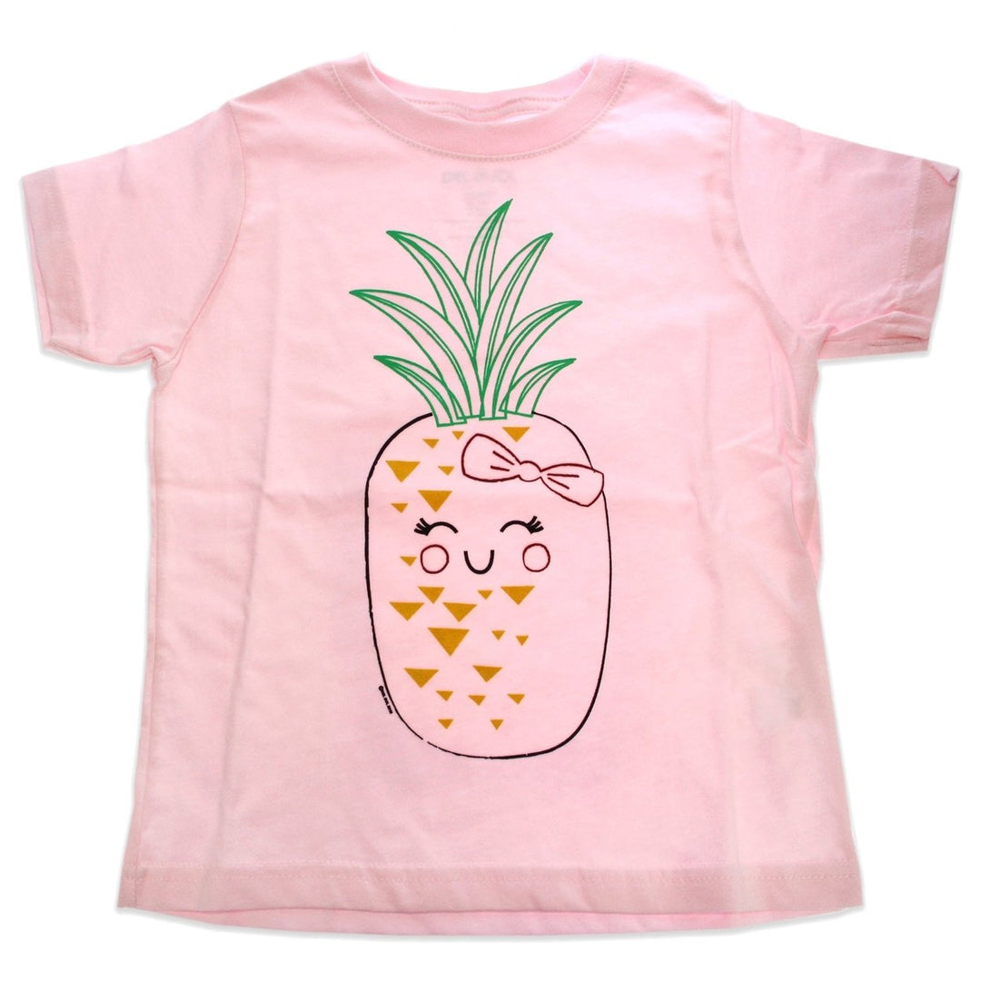 DelSol Girls Crew Tee - Blushing Pineapples - Balerina by DelSol for Kids - 1 Pc T-Shirt (3T) Image 1