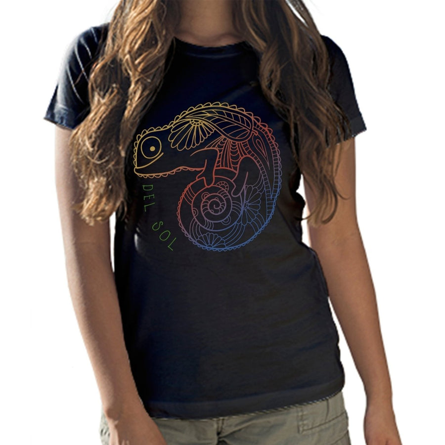 DelSol Girls Crew Tee - Chameleon - Black by DelSol for Women - 1 Pc T-Shirt (YL) Image 1