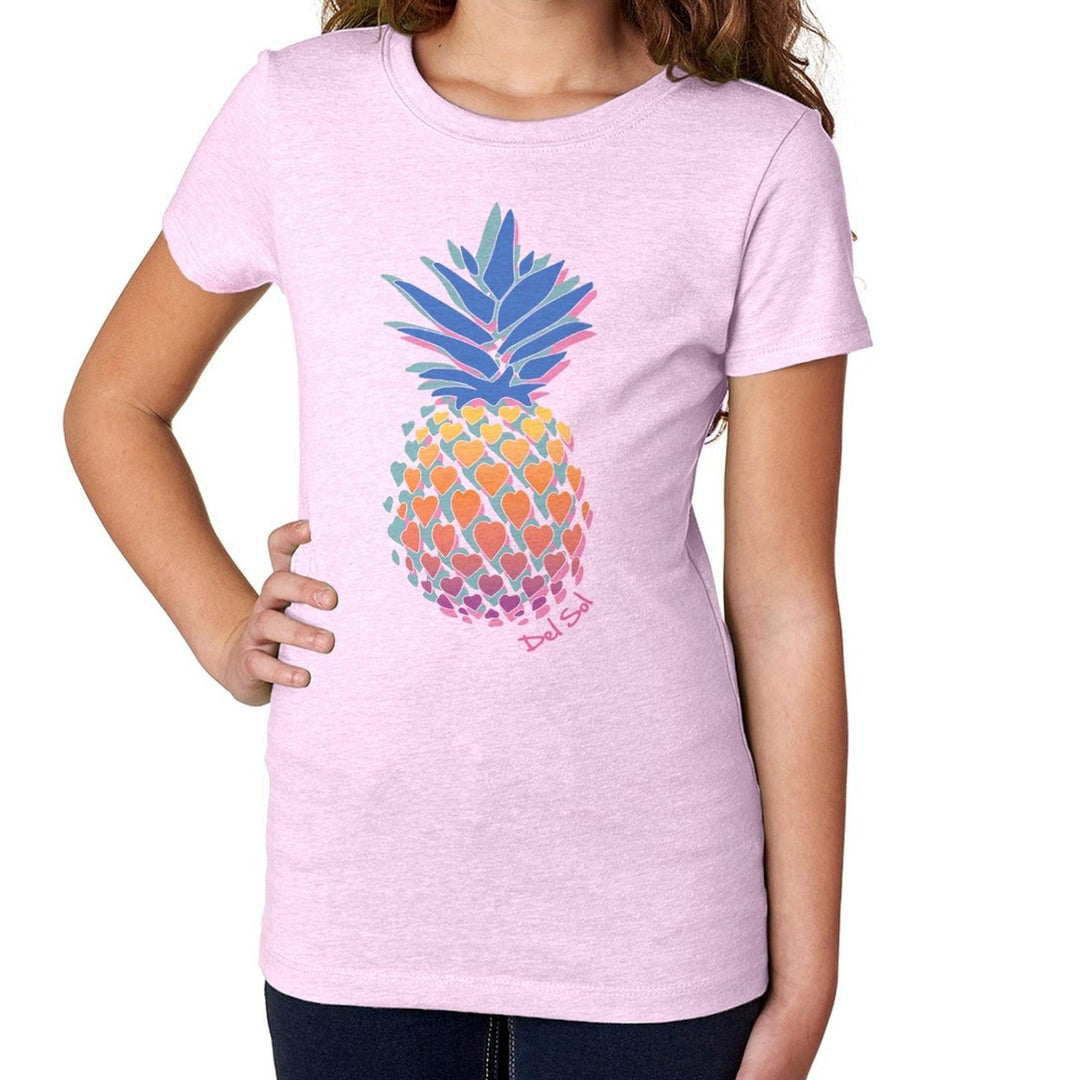 DelSol Girls Crew Tee - Pineapple Love - Lilac by DelSol for Women - 1 Pc T-Shirt (YS) Image 1