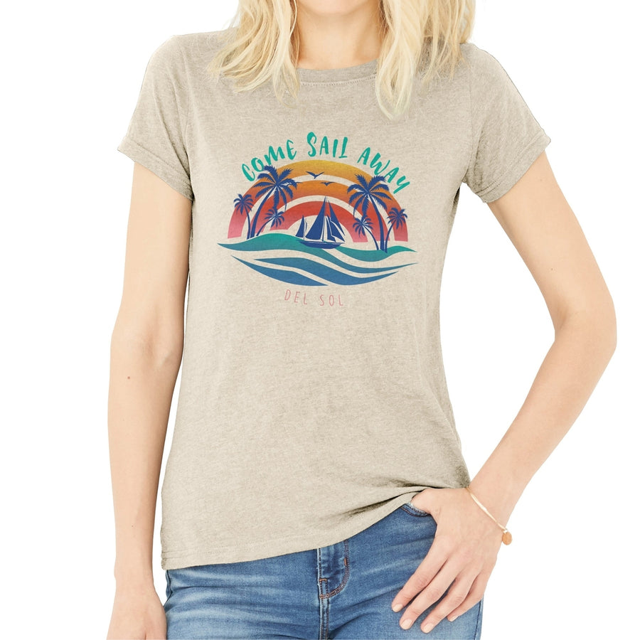 Delsol V-Neck Tee - Anchors Away by Delsol for Women - 1 Pc T-Shirt (Small) Image 1