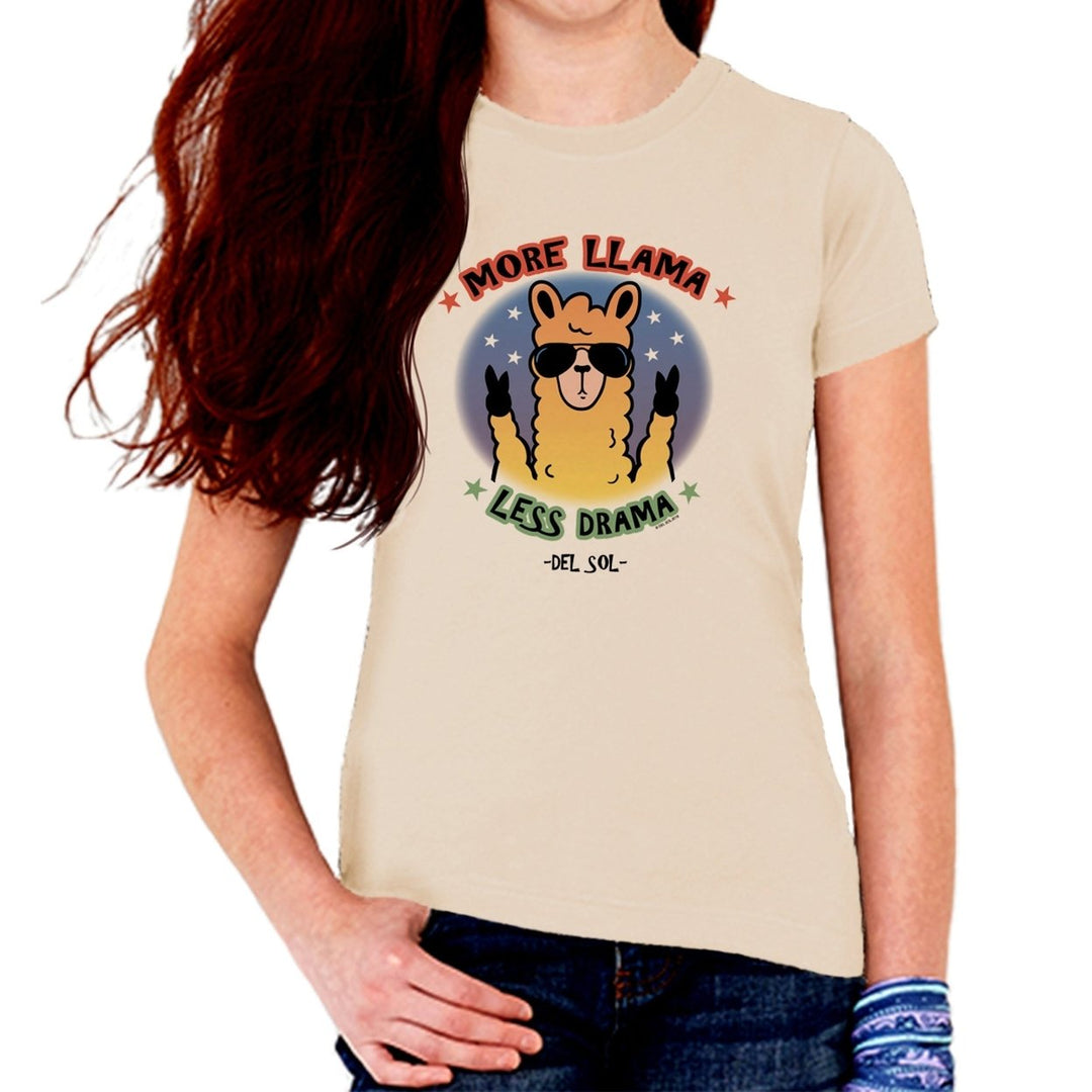 DelSol Kids Crew Tee - More Llama by DelSol for Kids - 1 Pc T-Shirt (YL) Image 1