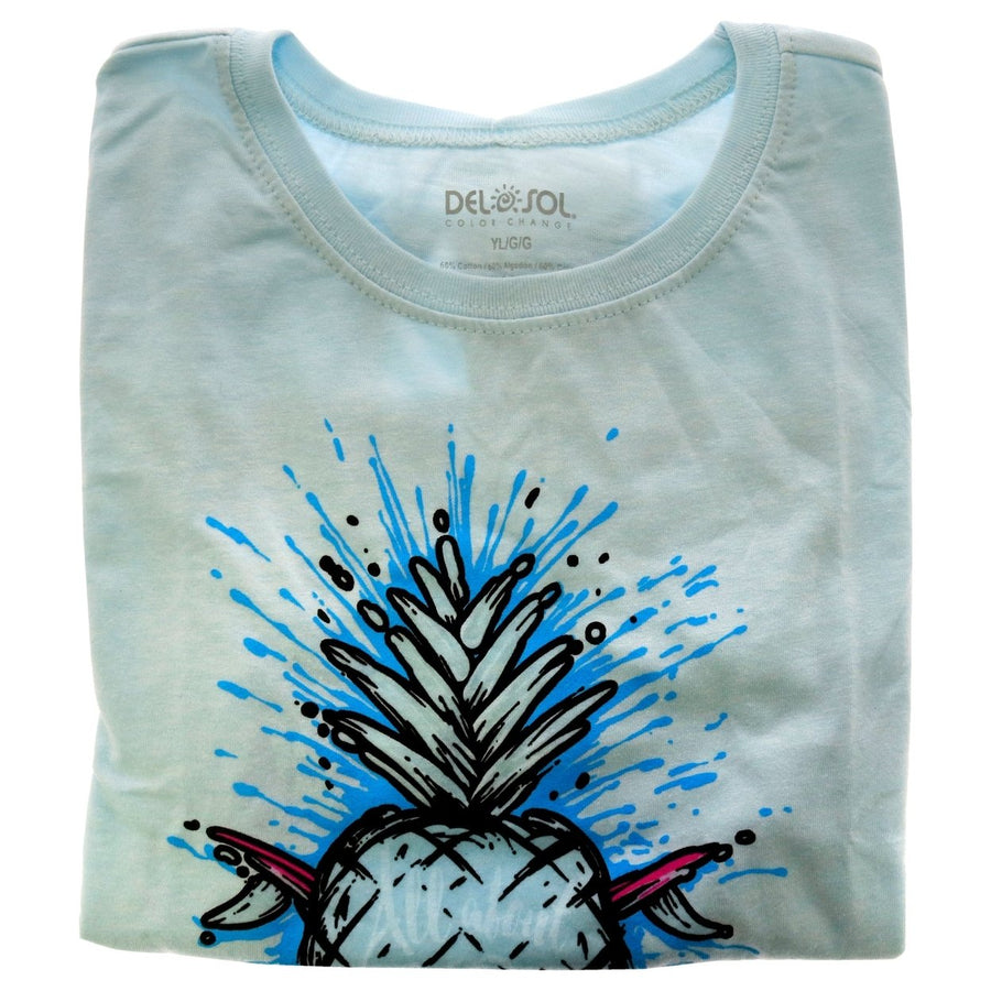 DelSol Kids Premium Crew Tee - Pineapples - Ice Blue by DelSol for Kids - 1 Pc T-Shirt (YL) Image 1