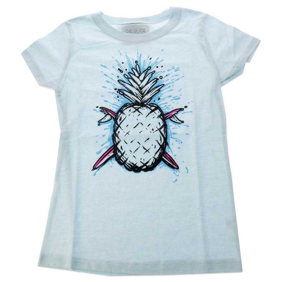 DelSol Kids Premium Crew Tee - Pineapples - Ice Blue by DelSol for Kids - 1 Pc T-Shirt (YM) Image 1