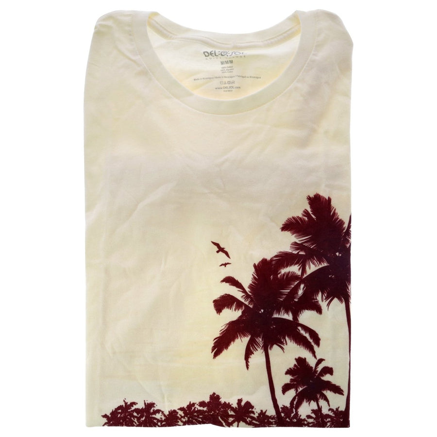 Delsol Womens Boyfriend Tee - Palms And Floral Sunset by Delsol for Women - 1 Pc T-Shirt (M) Image 1