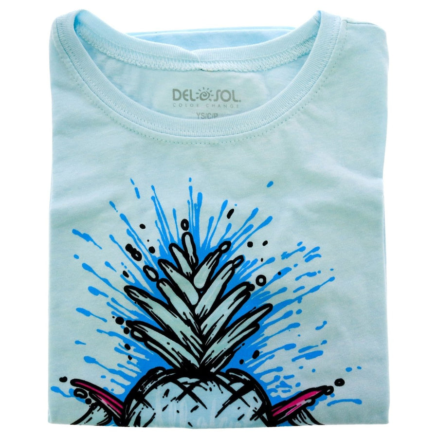 DelSol Kids Premium Crew Tee - Pineapples - Ice Blue by DelSol for Kids - 1 Pc T-Shirt (YS) Image 1