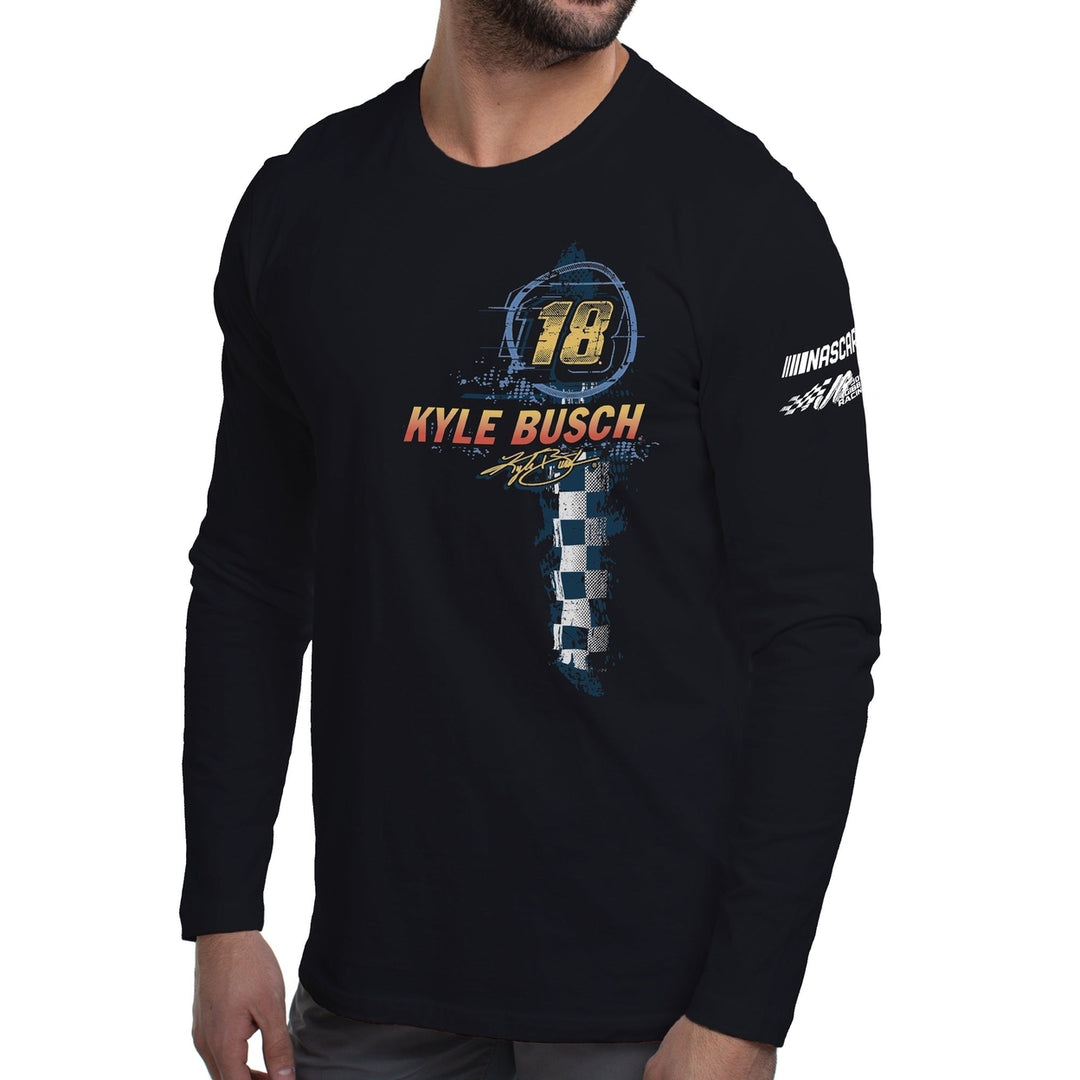 DelSol NASCAR Mens Classic Long Sleeve Crew Tee - Kyle Busch - 8 Black by DelSol for Men - 1 Pc T-Shirt (L) Image 1