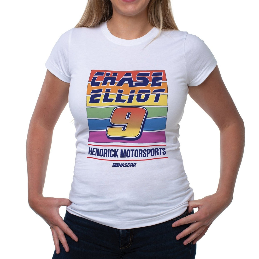 DelSol NASCAR Womens Crew Tee - Chase Elliot - 2 White by DelSol for Women - 1 Pc T-Shirt (M) Image 1