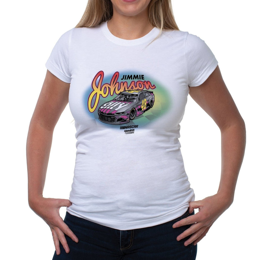 DelSol NASCAR Womens Crew Tee - Jimmie Johnson - 7 White by DelSol for Women - 1 Pc T-Shirt (L) Image 1