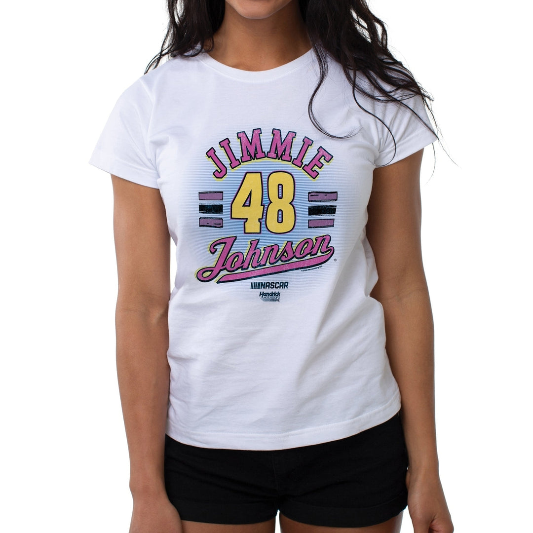 DelSol NASCAR Womens Crew Tee - Jimmie Johnson - 8 White by DelSol for Women - 1 Pc T-Shirt (M) Image 1