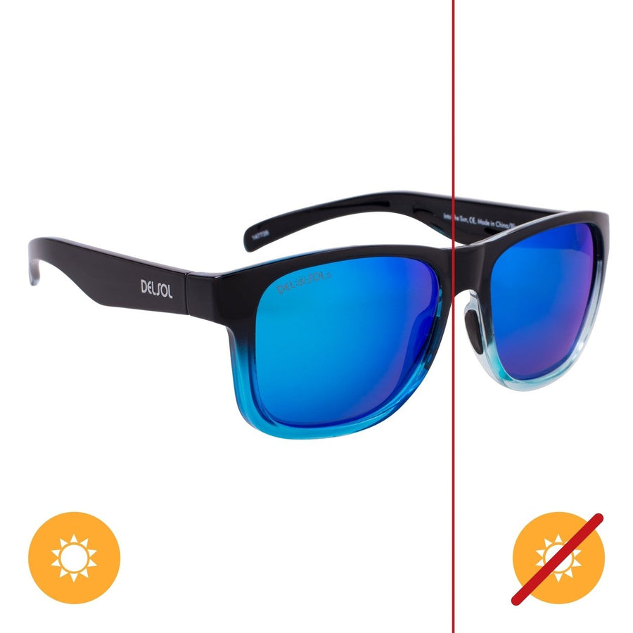 DelSol Solize Into the Sun - Black and Clear to Blue by DelSol for Unisex - 1 Pc Sunglasses Image 1