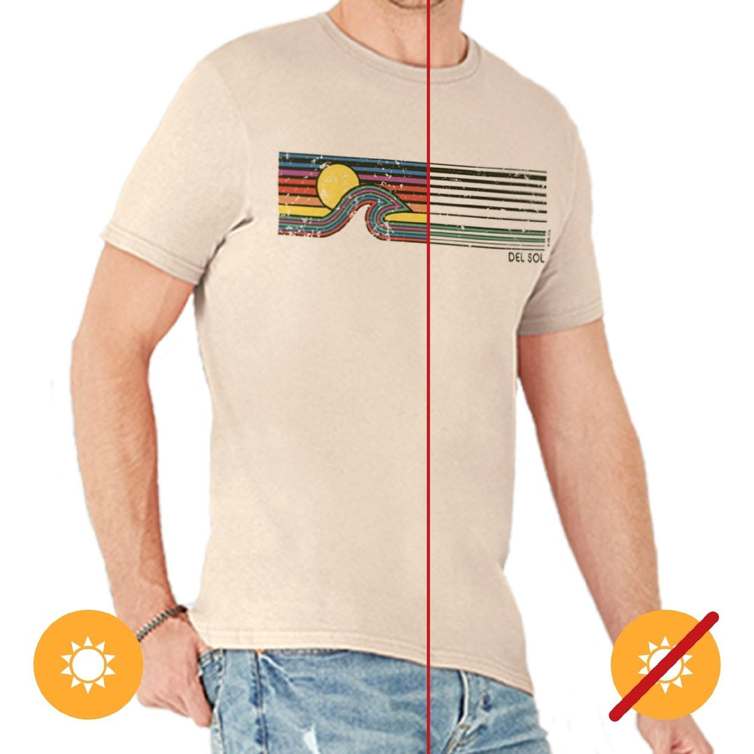 DelSol Men Crew Tee - Sunset Wave - Beige by DelSol for Men - 1 Pc T-Shirt (YM) Image 1