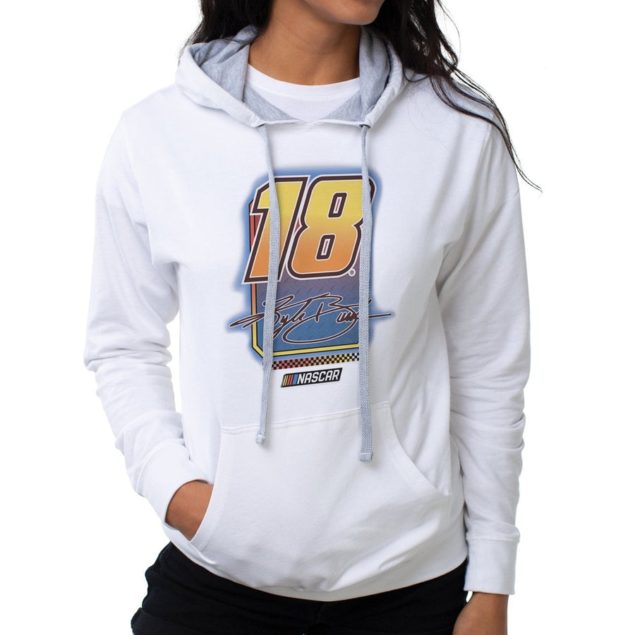 DelSol NASCAR Hooded Sweatshirt - Kyle Busch - 10 White by DelSol for Women - 1 Pc T-Shirt (L) Image 1