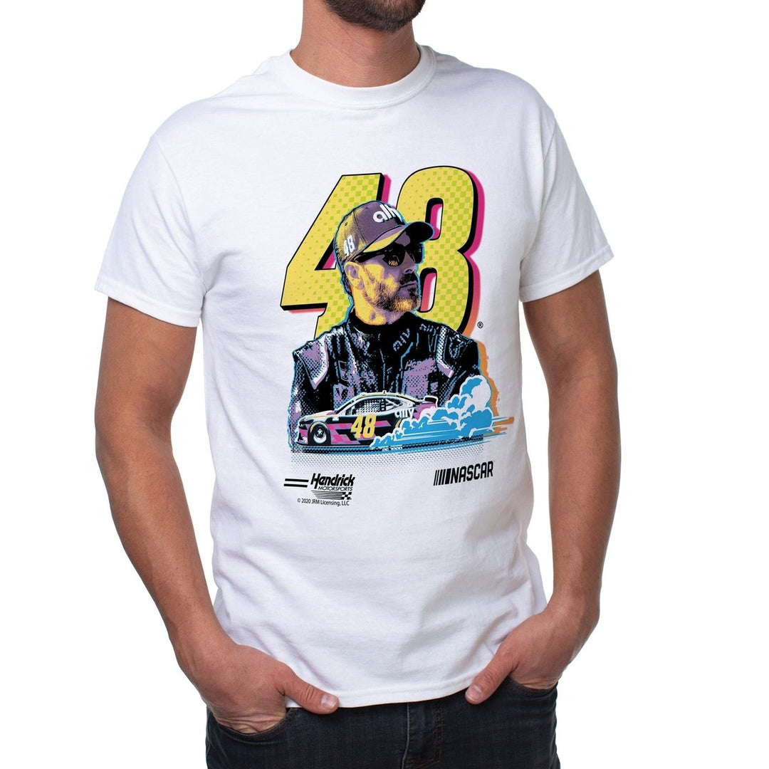 DelSol NASCAR Mens Classic Crew Tee - Jimmie Johnson - 4 White by DelSol for Men - 1 Pc T-Shirt (2XL) Image 1