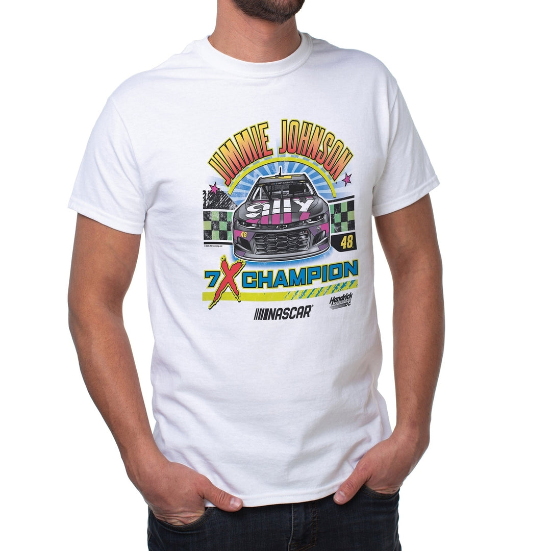 DelSol NASCAR Mens Classic Crew Tee - Jimmie Johnson - 9 White by DelSol for Men - 1 Pc T-Shirt (L) Image 1