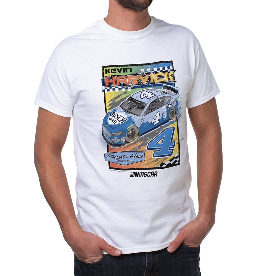 DelSol NASCAR Mens Classic Crew Tee - Kevin Harvick - 1 White by DelSol for Men - 1 Pc T-Shirt (L) Image 1