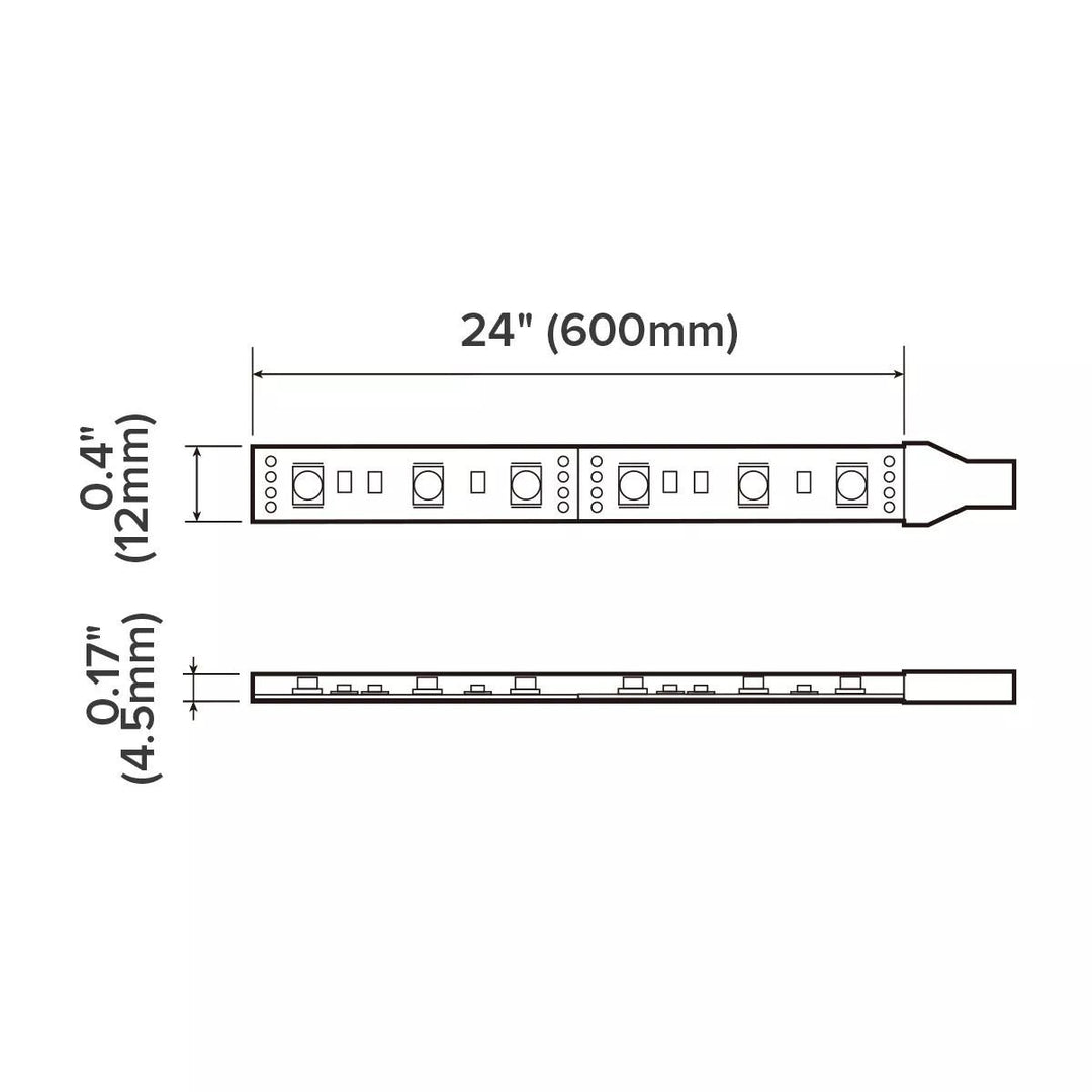 24inch 12V DC LED Strip Lights Neutral White Waterproof IP65 for RV and Home Image 4