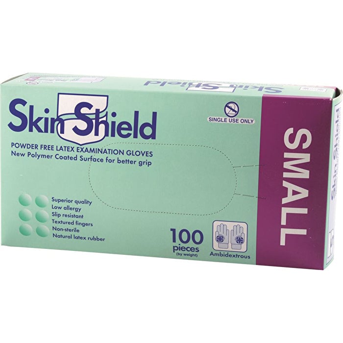 Dispensary and Clinic Items Skin Shield Latex Gloves Powder Free Small x 100 Pack Image 1