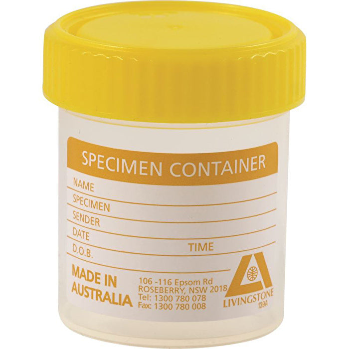 Dispensary and Clinic Items Specimen Jar Labelled 70ml Image 1