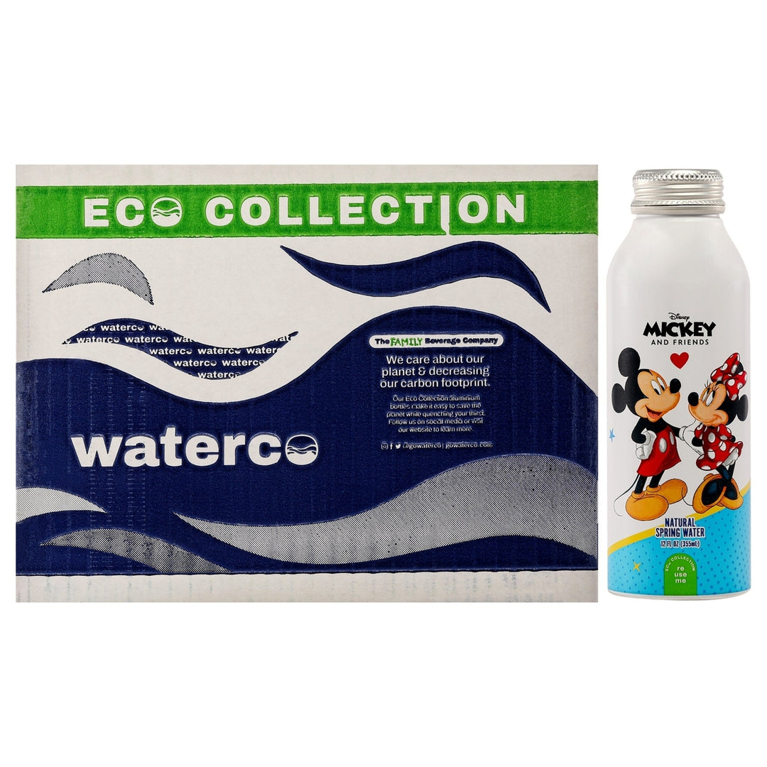 Disney Water Disney Mickey and Minnie Mouse Aluminum Water Bottle by Disney Water for Unisex - 12 x 12 oz Water Image 1