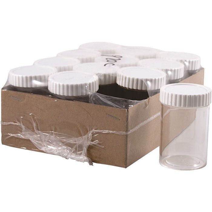 Dispensary and Clinic Items Vial Plastic 20 Dram Screw Cap 12 Pack Image 1