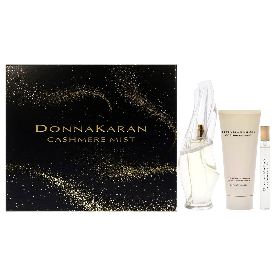 Donna Karan Cashmere Mist by Donna Karan for Women - 3 Pc Gift Set 3.4oz EDP Spray 0.34oz EDP Spray 3.4oz Body Lotion Image 1