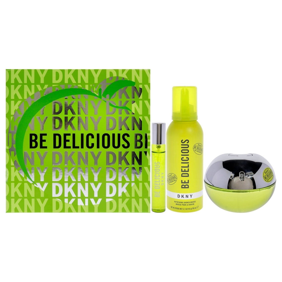 Donna Karan DKNY Be Delicious by Donna Karan for Women - 3 Pc Gift Set 3.4oz EDP Spray 0.5oz EDP Spray 5.1oz Shower Image 1