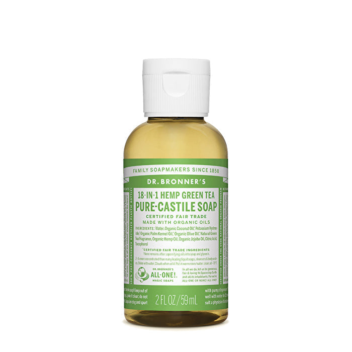 Dr. Bronners Pure-Castile Soap Liquid (Hemp 18-in-1) Green Tea 59ml Image 1