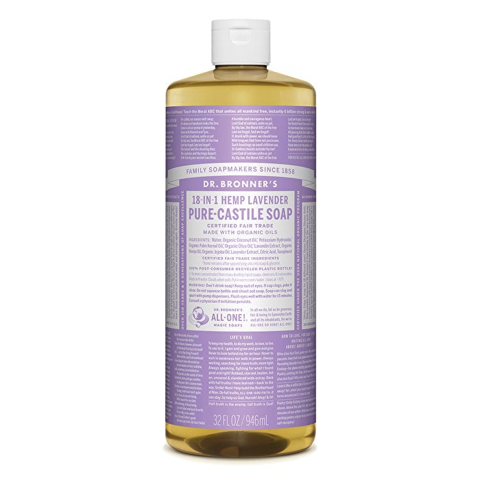 Dr. Bronners Pure-Castile Soap Liquid (Hemp 18-in-1) Lavender 946ml Image 1