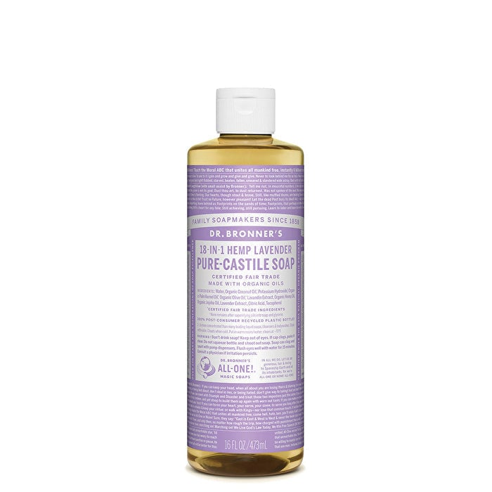 Dr. Bronners Pure-Castile Soap Liquid (Hemp 18-in-1) Lavender 473ml Image 1