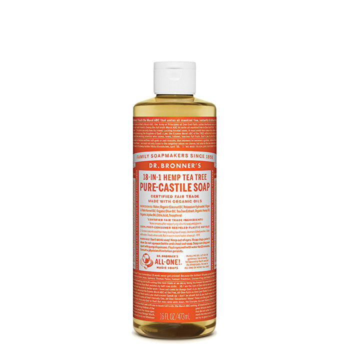 Dr. Bronners Pure-Castile Soap Liquid (Hemp 18-in-1) Tea Tree 473ml Image 1