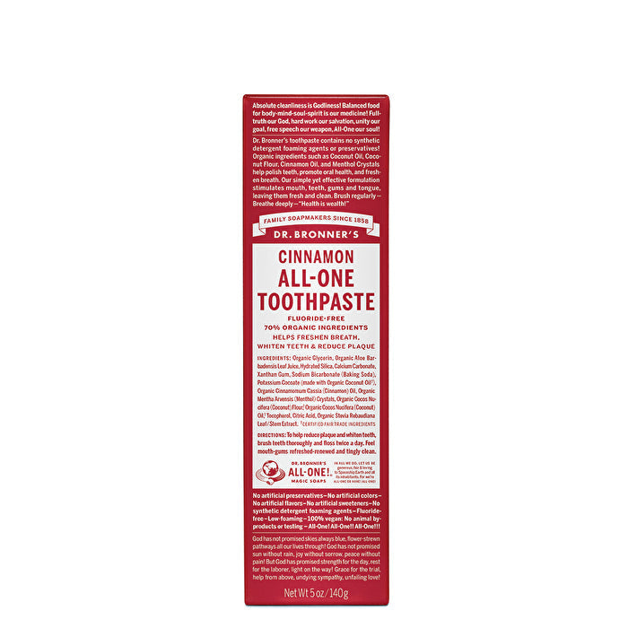 Dr. Bronners Toothpaste (All-One) Cinnamon 140g Image 1