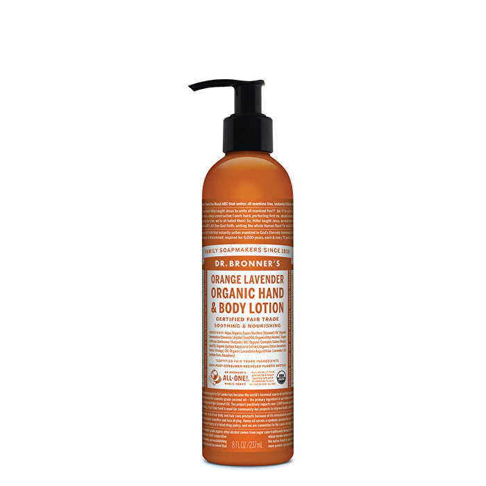 Dr. Bronners Organic Hand and Body Lotion Orange Lavender 237ml Image 1