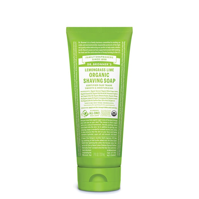 Dr. Bronners Organic Shaving Soap Lemongrass Lime 207ml Image 1