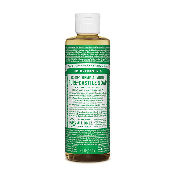 Dr. Bronners Pure-Castile Soap Liquid (Hemp 18-in-1) Almond 237ml Image 1