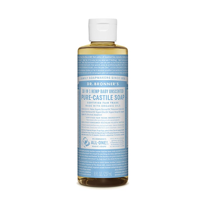 Dr. Bronners Pure-Castile Soap Liquid (Hemp 18-in-1) Baby Unscented 237ml Image 1