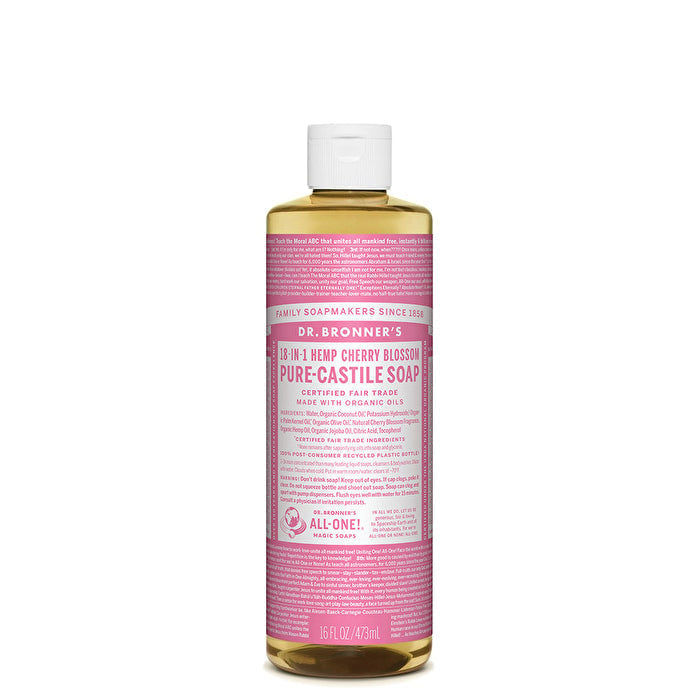 Dr. Bronners Pure-Castile Soap Liquid (Hemp 18-in-1) Cherry Blossom 473ml Image 1