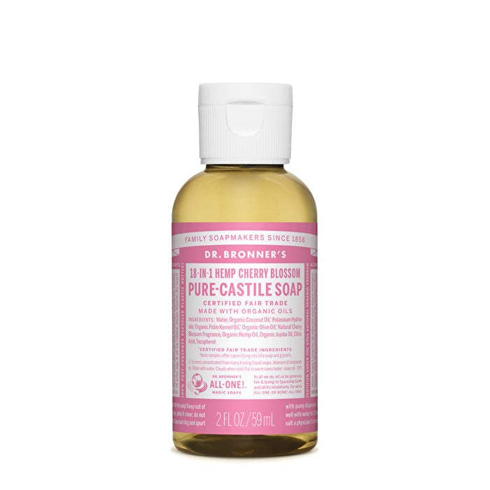 Dr. Bronners Pure-Castile Soap Liquid (Hemp 18-in-1) Cherry Blossom 59ml Image 1