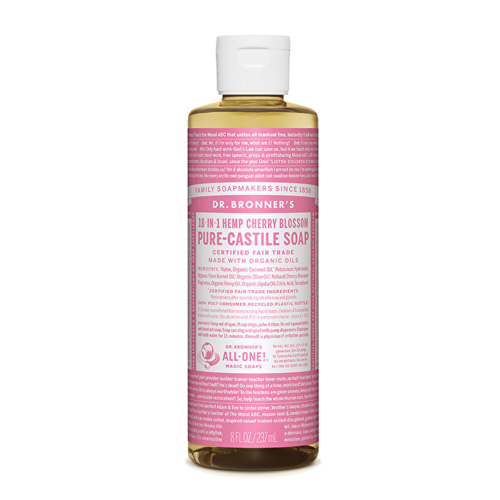 Dr. Bronners Pure-Castile Soap Liquid (Hemp 18-in-1) Cherry Blossom 237ml Image 1