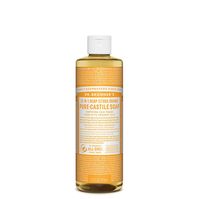 Dr. Bronners Pure-Castile Soap Liquid (Hemp 18-in-1) Citrus 473ml Image 1