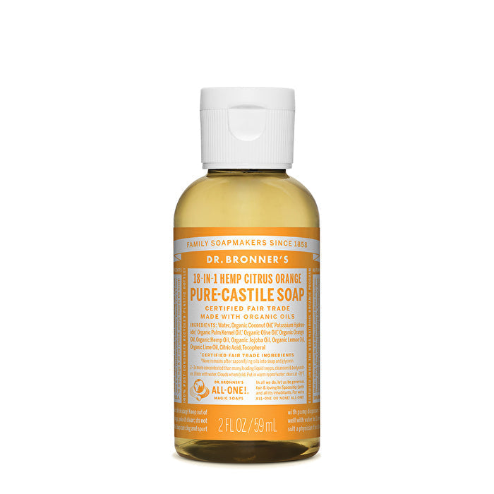 Dr. Bronners Pure-Castile Soap Liquid (Hemp 18-in-1) Citrus 59ml Image 1