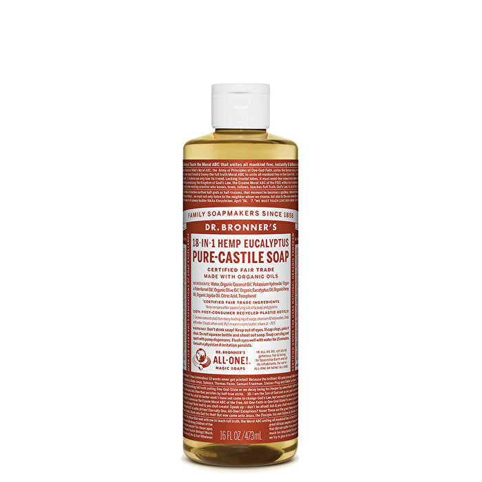 Dr. Bronners Pure-Castile Soap Liquid (Hemp 18-in-1) Eucalyptus 473ml Image 1