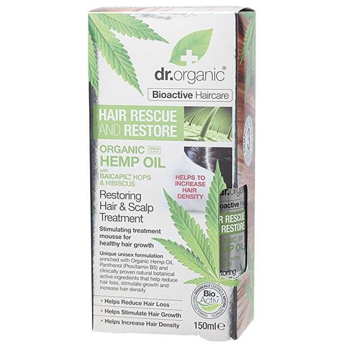 Dr Organic Hair and Scalp Treatment Restoring Organic Hemp Oil 150ml Image 1